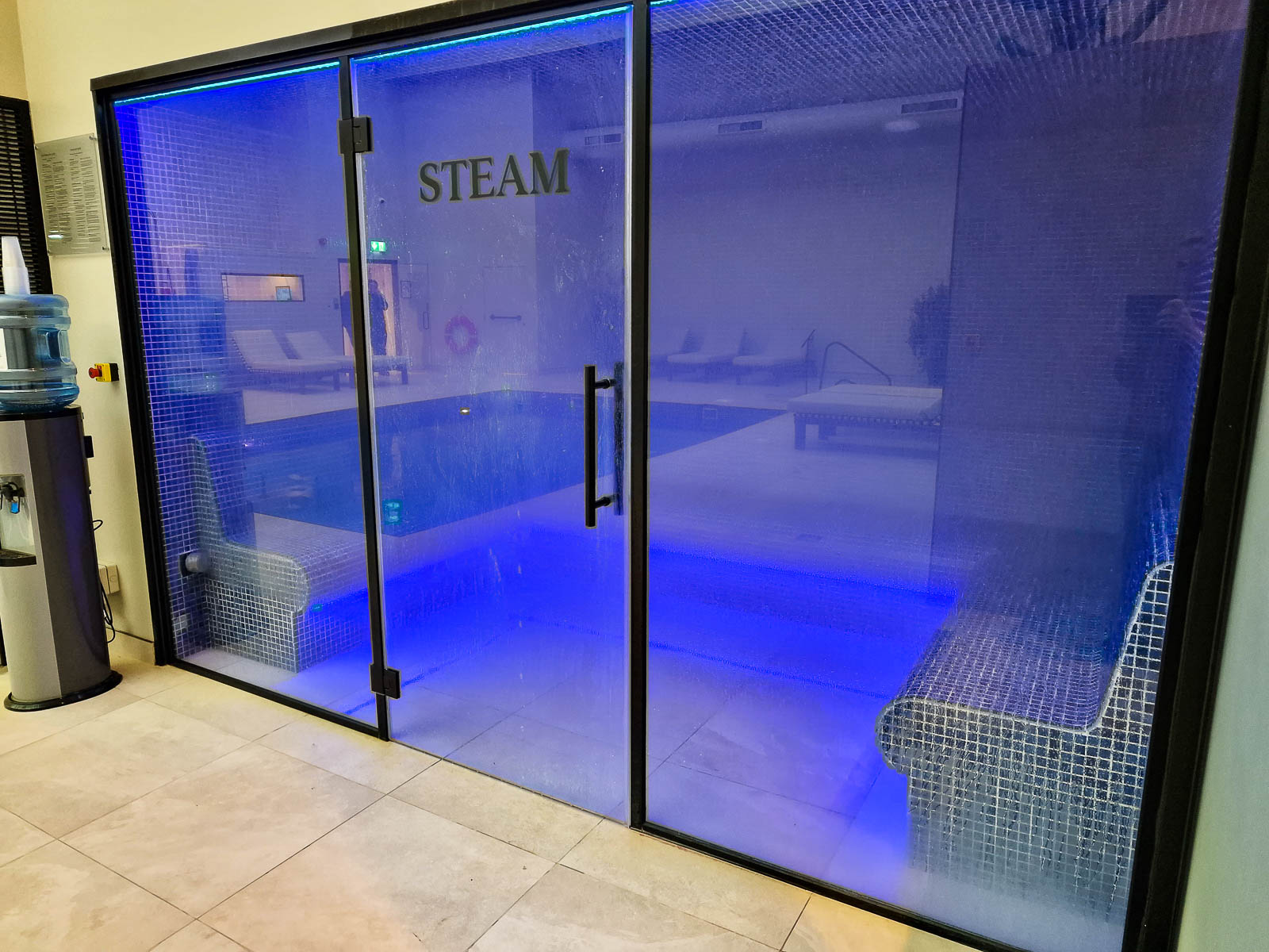 The steam room of the spa in the Winchester hotel