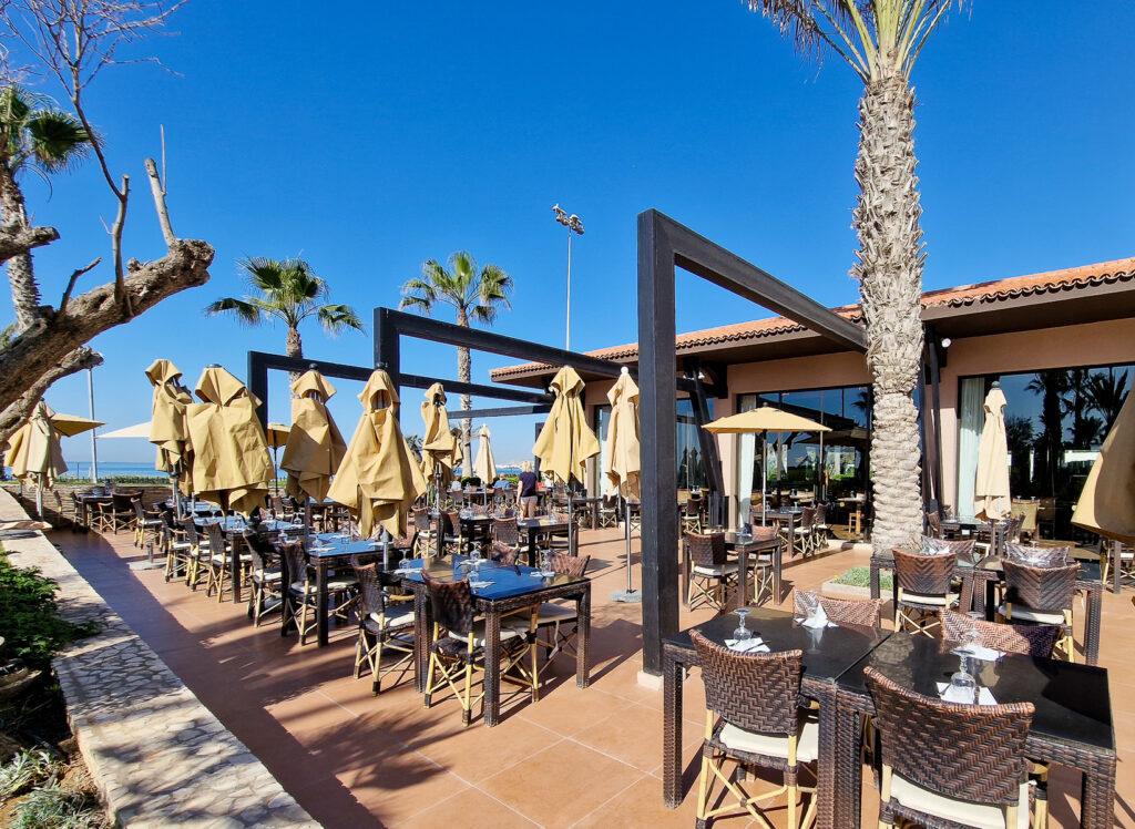 Beachfront hotel restaurant in Agadir at Riu Palace