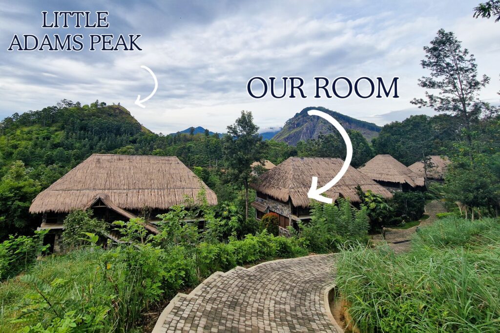 98 Acres Resort and Spa Hotel accommodation over looking Little Adams peak and the tea plantations