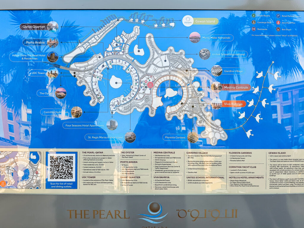 A map of the Pearl Qatar